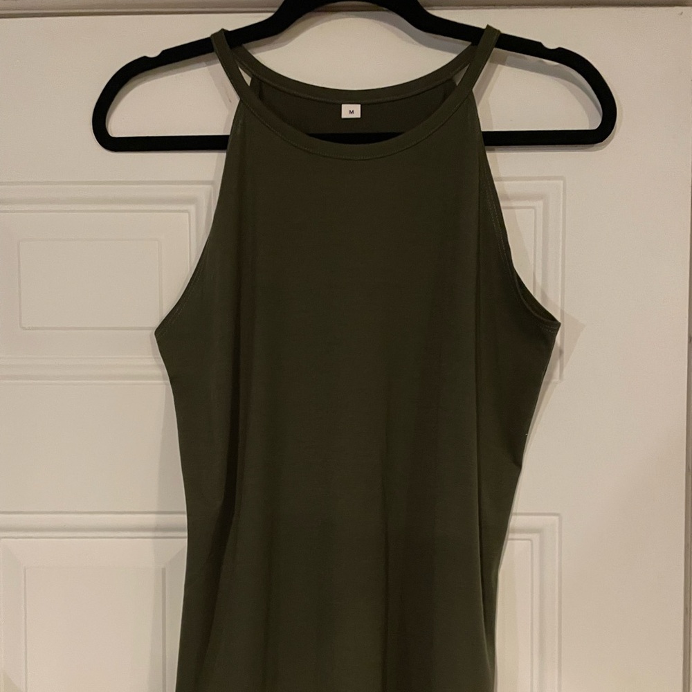 Olive Green Sleeveless Women's Top